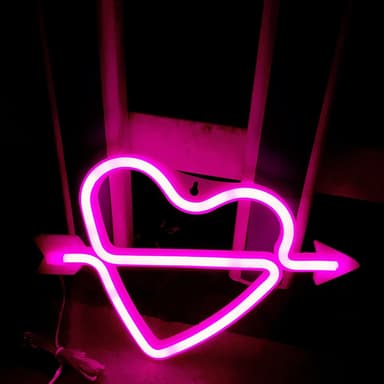 Night light Neon Sign — Rose Arrow Heart